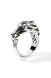 John Hardy Naga Ring, Sterling Silver, Blue Sapphire In Silver/blue Saphire