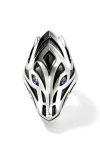 John Hardy Naga Ring, Sterling Silver, Blue Sapphire In Silver/blue Saphire