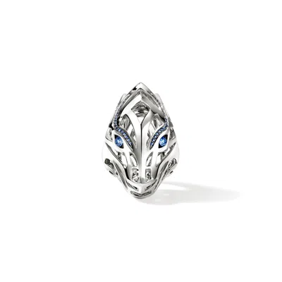 John Hardy Naga Saddle Ring Sterling Silver Blue Sapphires