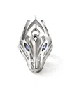 John Hardy Sterling Silver Blue Sapphire Sapphire Naga Saddle Ring In Silver
