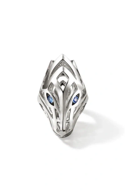 John Hardy Naga Sapphire Ring In Silver