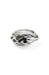 John Hardy Naga Silver Ring In Silver/blue Saphire