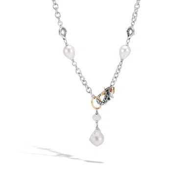 John Hardy Naga Station Necklace With Pearl, White Moonstone