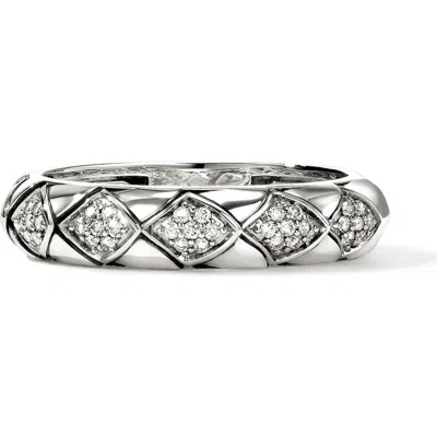 John Hardy Naga Sterling Silver & Diamond Band Ring In Metallic