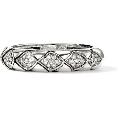 John Hardy Naga Sterling Silver & Diamond Band Ring