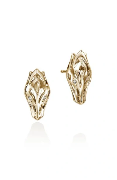 John Hardy Naga Stud Earrings In Gold