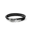 John Hardy Sterling Silver And Leather Naga Wrap Sapphire Bracelet In Sterling Silver