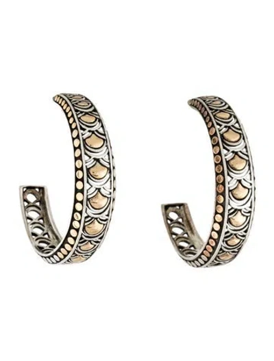 Pre-owned John Hardy Nagatwo-tone Large Hoop Earrings In Multi