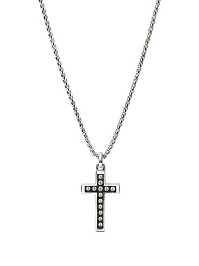 John Hardy Nailhead Cross Necklace In Metallic