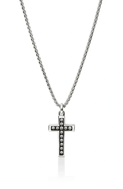 John Hardy Nailhead Cross Pendant Necklace In Gray