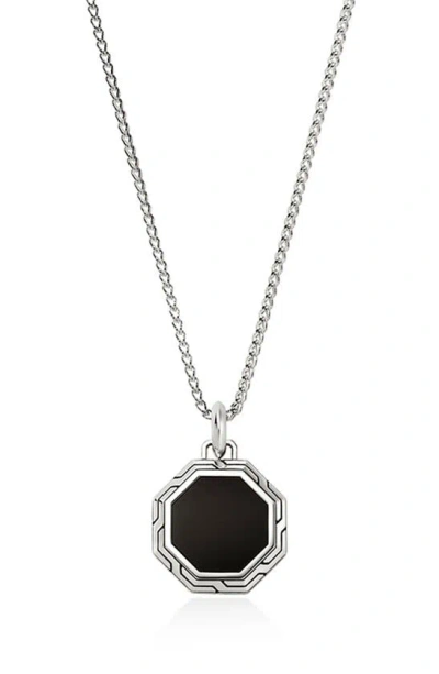 John Hardy Octagon Pendant Necklace In Black