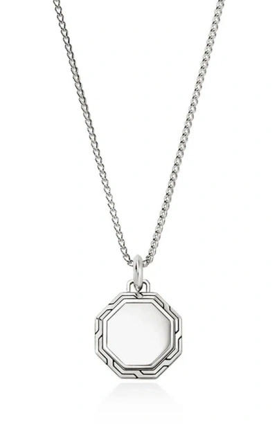 John Hardy Octagon Pendant Necklace In Silver