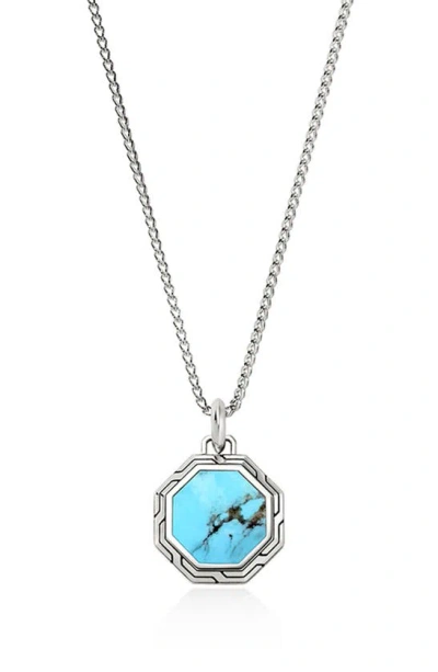 John Hardy Octagon Pendant Necklace In Turquoise