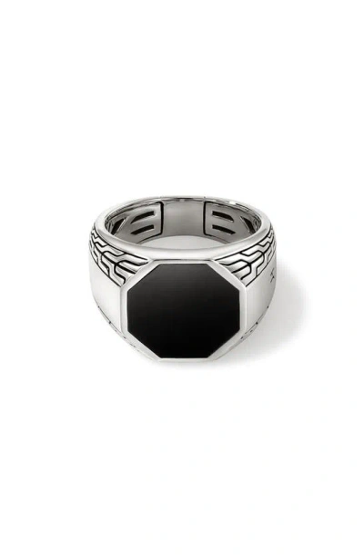 JOHN HARDY JOHN HARDY OCTAGON SIGNET RING, STERLING SILVER