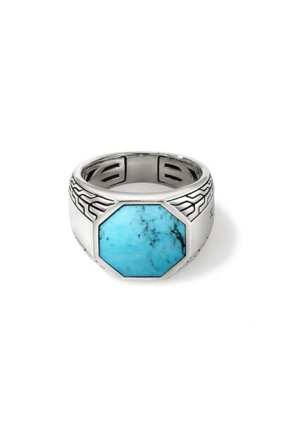 John Hardy Octagon Signet Ring In Turquoise