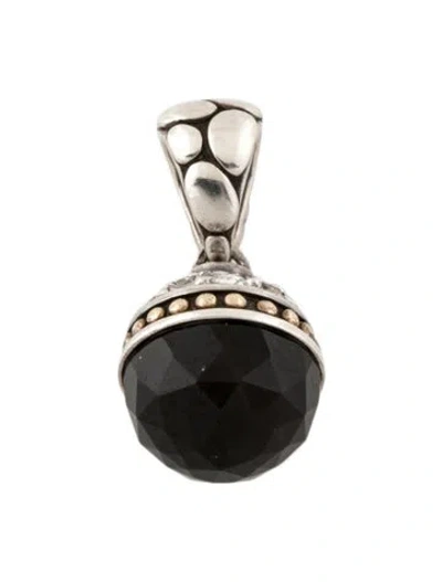 Pre-owned John Hardy Onyx & Goshenite Pendant In Multi