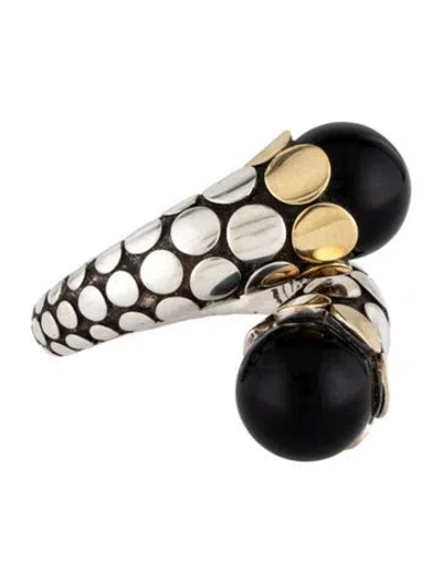 Pre-owned John Hardy Onyx Bypass Ring In Multi