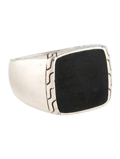 Pre-owned John Hardy Onyx Signet Ring In Black