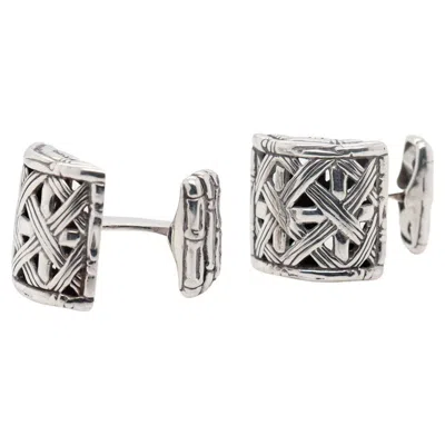 Pre-owned John Hardy Pair Of  Sterling Silver Bamboo Cufflinks In Multi