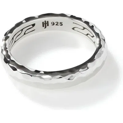 John Hardy Palu Hammered Band Ring In Silver