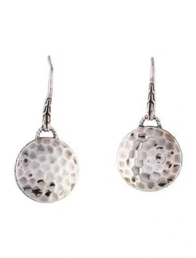 Pre-owned John Hardy Palu Hammered Circle Drop Earrings In Multi