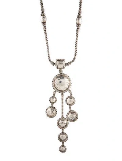 Pre-owned John Hardy Palu Hammered Dangle Lavalier Necklace, 36" In Multicolor