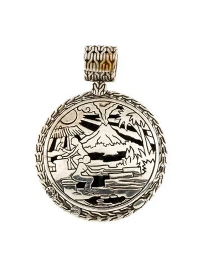 Pre-owned John Hardy Palu Hammered Enhancer Pendant In Multi