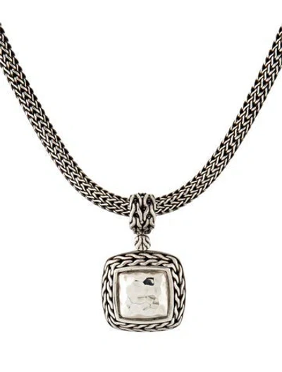 Pre-owned John Hardy Palu Hammered Pendant Necklace, 16" In Multicolor
