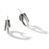 John Hardy Palu J Hoop Earrings, Multicolor In Silver