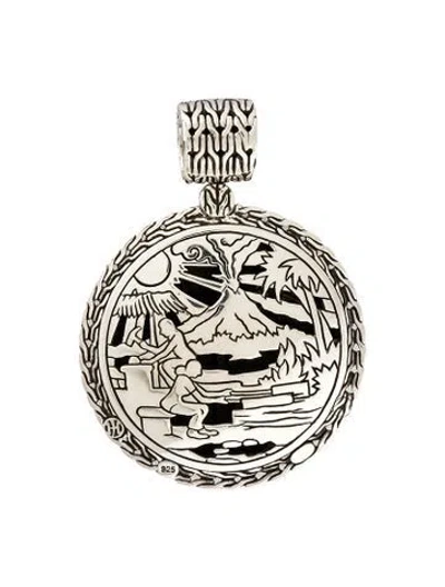 Pre-owned John Hardy Palu Large Hammered Pendant, 2.75" In Multicolor