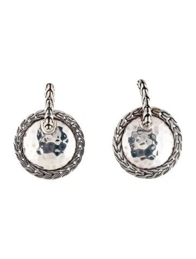 Pre-owned John Hardy Palu Medium Round Hoop Drop Earrings In Multi