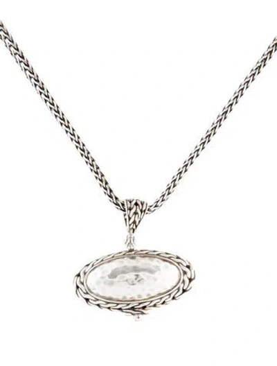 Pre-owned John Hardy Palu Oval Hammered Pendant Necklace, 19" In Multi
