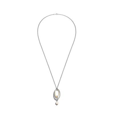 John Hardy Palu Pearl Pendant Necklace In Sterling Silver/yellow Gold