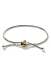 John Hardy Palu Sterling Silver & 18k Gold Adjustable Slide Bracelet