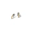John Hardy Carved Chain Palu Stud Earring In Silver & Gold