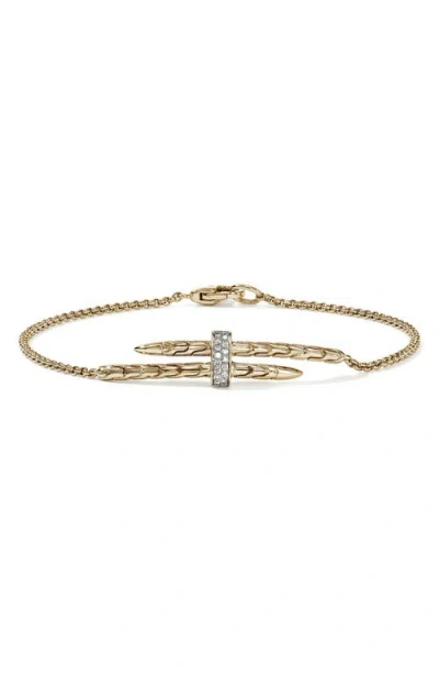 JOHN HARDY JOHN HARDY PAVÉ DIAMOND SPEAR STATION BRACELET