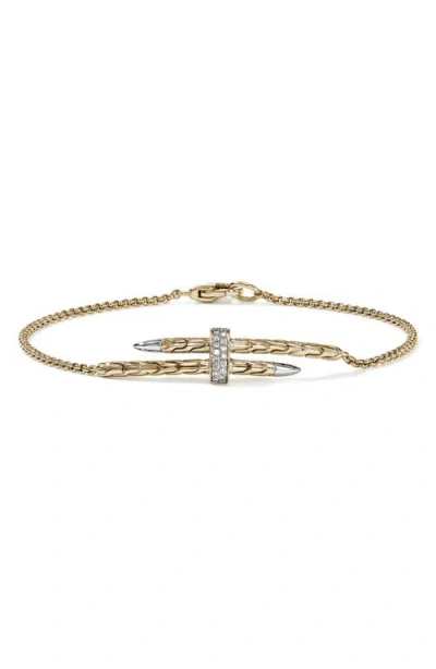 JOHN HARDY JOHN HARDY PAVÉ DIAMOND SPEAR STATION BRACELET