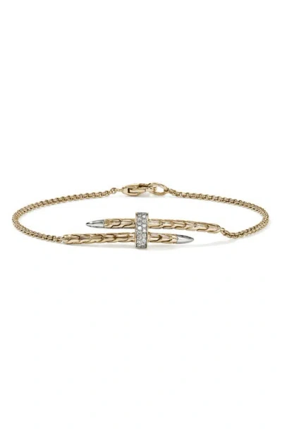 John Hardy Pavé Diamond Spear Station Bracelet In Multi