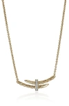 John Hardy 14k Yellow Gold Sterling Silver Diamond Necklace In Gold