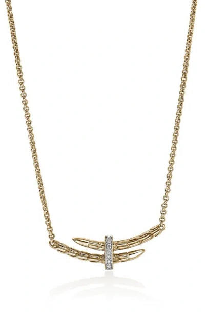 JOHN HARDY JOHN HARDY PAVÉ DIAMOND SPEAR STATION NECKLACE