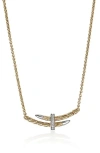 John Hardy Pavé Diamond Spear Station Necklace In Gold