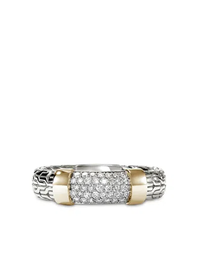 John Hardy 14k Yellow Gold And Sterling Silver Diamond Pavé Ring
