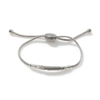John Hardy Pull Through Twisted Hammered Bracelet In Silver