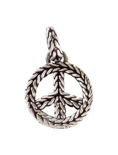 Pre-owned John Hardy Peace Symbol Pendant, 1" In Multi