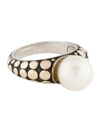 Pre-owned John Hardy Pearl Dot Cocktail Ring In Multi