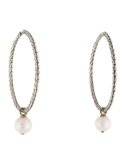 Pre-owned John Hardy Pearl Essentials Hoop Earrings In Multi