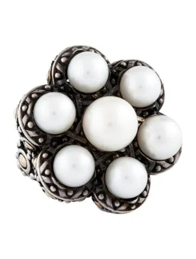 Pre-owned John Hardy Pearl Jaisalmer Dot Cocktail Ring In Multicolor