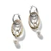 John Hardy Palu Pearl Drop Link Transformable Earring In White Fresh Water Pearl