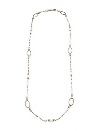 Pre-owned John Hardy Pearl Station Necklace, 36" In Multicolor