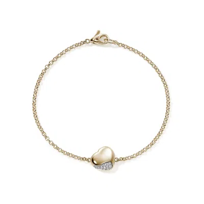 John Hardy Pebble Heart Bracelet In Gold